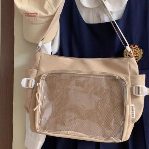 Fashion Japanese Style Transparent Itabag Harajuku Pvc Canvas Tote Bag Badge Display Large Capacity Lolita Handbag Daily2026