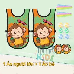 Set áo chơi trò ném bóng dính kèm bóng và ruy băng cho bé và ba mẹ vui chơi. Đồ chơi vận động