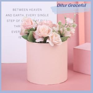 Ditur 1 PC Round Flower Paper Boxes Hold The Bucket Gift Packaging Box Party Gift Box