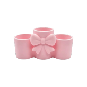 SKJK Nơ nổi Hộp đựng cung tên In 3D Đồ trang trí Hộp đựng bút chì Tinh tế Màu kem Giá đỡ cọ trang điểm Kho lưu trữ văn phòng phẩm