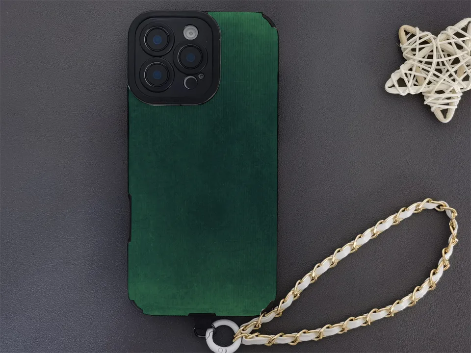 Dark Green Leather Texture Phone Case For iPhone 16/15/14/13/12/11 Pro max  12 13 mini 6S Plus X XR XS max Soft Shockproof Back Shell Phone