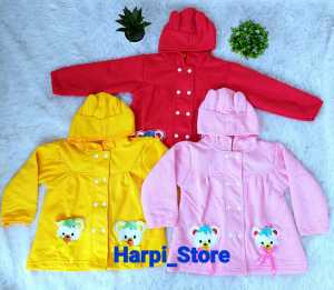 Jaket Anak Cewe Saku Motif Bear Lucu 1-5 tahun