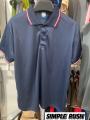 SIMPLE RUSH Men's drifit stripe Polo Shirt Unisex Quality korea fashion t shirt ROYAL BLUE for men women. 