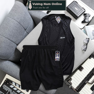 Bộ tanktop thể thao nam mặc nhà mùa hè ba lỗ vải mát lạnh dập vân VNO101