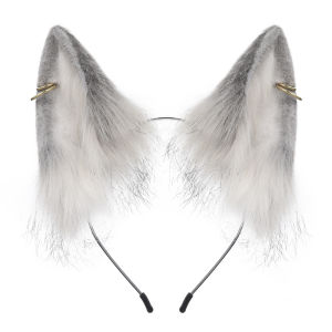 Plush faux fox ears for cosplay events cosplay Handmade animal ear headband cat ear headpiece for live streaming