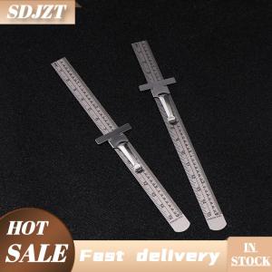 SDJZT 1 2pcs 6 Inch Stainless Steel Precision Ruler Sliding Pocket Ruler With Inch 1 32 Mm Metric Graduations High Precision