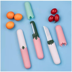 Pisau dan peeler 2in1 Pisau Peeler Pengupas buah 2in1 Pisau Travelling Saku Multifungsi 2 sisi