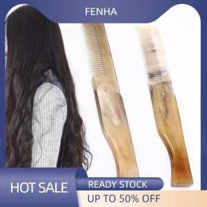 FENHA Women Ox Horn Fine Tooth Pocket Folding Comb All Hair Types Beard Mustache