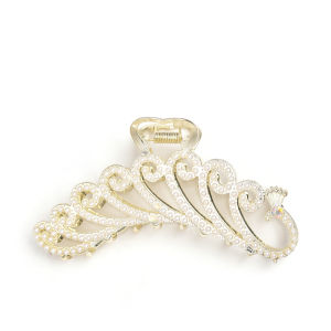 【♡Lovely girls house♡】กิ๊บติดผมโลหะทรงเรขาคณิตหรูหราที่หนีบผมวินเทจสีทองฉลุลายเครื่องประดับผมปู2022