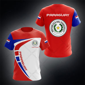 Paraguay Flag Summer Casual T-shirts O-neck Loose Boys Streetwear Short Sleeve Tops Mens Fashion Sportswear Oversized Tees