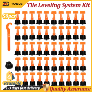 ZC 50pcs Tile Leveling System Kit with Plier Reusable Wedges and Spacers for Quick Floor and Wall Tile Installation