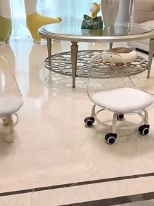【Silent】Low Roller Seat Stool Pedicure Stool Portable Small 360° Rotating Rolling Stool Swivel Chair Pulley Wheel Stool