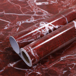 Wallpaper Dinding Marmer Gradasi Merah Panjang 8Meter x Lebar 45Cm