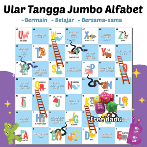 ULAR TANGGA JUMBO - MAINAN EDUKASI ANAK SNAKE AND LADDERS | GRATIS DADU