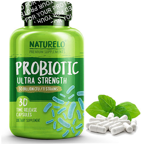 NATURELO Ultra Strength Probiotic - 50 billion CFU - 30 Time Release ...