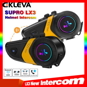 EKLEVA LX3 Motorcycle Helmet Bluetooth Headset Handsfree Wireless Earphone Helmet Waterproof Headphones Music Player With Light