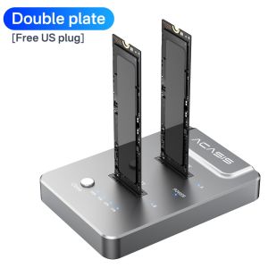 (Malaysia) typec USB 20Gpbs To NVME Dual-Bay NVME Docking Station For M Key & M/B Key NVME PCIe SSD Hard Drive Reader Support Offline Clone Duplicator And Auto Sleep Function