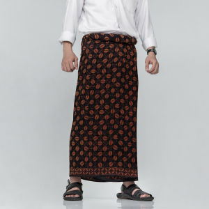Sarung Batik Cap Motif Kopi Bahan Rayon Goyor Premium Muslim Santri Pria Wanita Dewasa