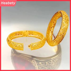 Heabety  Phụ Nữ Quyến Rũ Vòng Đeo Tay Bangle Hollow-out Hoa Bangle Đối Trung Đông Việt Nam Wedding Bridal Trang Sức Quà Tặng