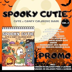 Spooky Cutie Vol 2 Cute & Comfy Coloring Book Buku Mewarnai Anak Remaja Dewasa Murah Kertas Sangat Tebal Ukuran A4