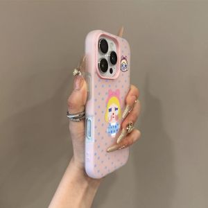 Phone Case For IPhone 17 Air 16 11 15 14 12 13 PRO MAX XR XS 7 8 6 6S 11 12 13 14 15 16 17 Plus Casing IPhone 11PRO 12PRO 13PRO 13PROMAX 16PROMAX 17PROMX Cartoon Girl 2 in1 Jelly Can Place Cards TPU Soft Case Cover GDK074A