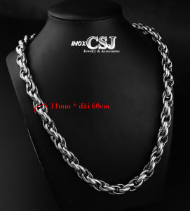 Dây chuyền nam 3 khoen to 11 ly lồng nhau tạo nên đẳng cấp phong độ cho người đeo - Chất liệu inox bảo hình vĩnh viễn khồng đen không gỉ