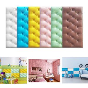 30x60cm 3D Foam Waterproof Self Adhesive Wall Sticker For Living Room Bedroom Kids Anti-Collision Protectors Wallpaper