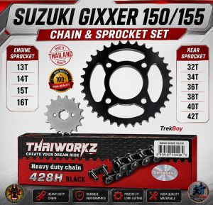 SUZUKI GIXXER 150/155 CARB FI THAIWORKZ CHAIN & SPROCKET SET MADE IN THAILAND - (chi-chi)