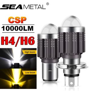 Đèn Led Xe May Bóng Lét H4 H6 BA20D Cầu Sáng Pha Trắng Cos Vàng Dành Cho Xe Máy Sài Bóng 3 Chân