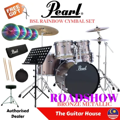 Pearl Roadshow Drum Set With Rainbow Cymbal