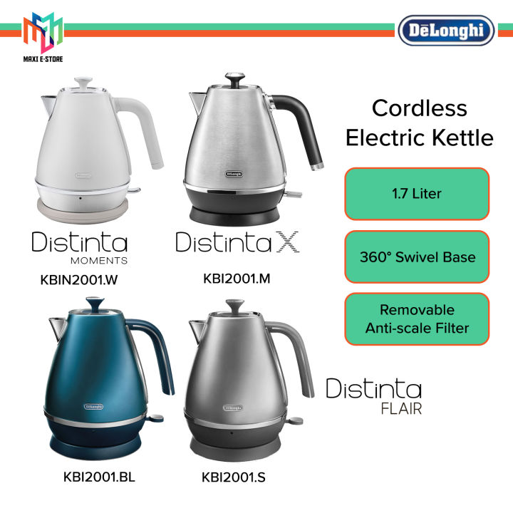Delonghi Distinta Stainless Steel Cordless Kettle (KBI2001S