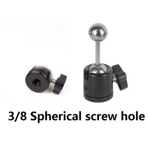 Height-adjustable Double Pole Stand with Mobile Phone Clip and 3/8 Ball Head for Professional Live Broadcast Recording