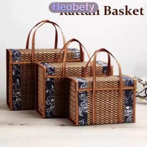 Heabety Tre Gấp Dệt Giỏ Trái Cây Cầm Tay Xử Lý Trái Cây Mua Sắm Thực Phẩm Giỏ Dã Ngoại Thực Phẩm Lưu Trữ Giỏ Cho Ngoài Trời