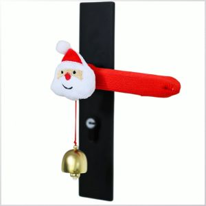 Decorative Cover Simple and Easy Installation Door Handle Gloves Santa Claus Bright Colors