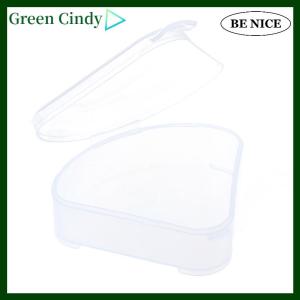 [Green Cindy] Portable Triangle Sponge Transparent Cosmetic Bag Makeup Puff Box Storage Case