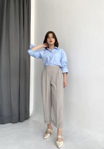 YUNA Celana Baggy Pants Wanita Bahan Premium Jumbo Pinggang Karet By Klaya