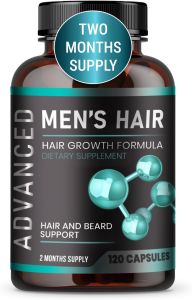 Vitamin dành cho nam giới - Thuốc chống rụng tóc. Thực phẩm bổ sung kích thích mọc tóc và râu giúp tóc dày hơn dày dặn hơn. Dành cho người bị rụng tóc và tóc mỏng với Vitamin tóc từ cây Tràm Trà và Cọ Lùn. 120 viên.