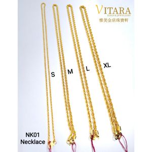 Emas 916 Rantai Leher/Gold 916 Necklace NK01