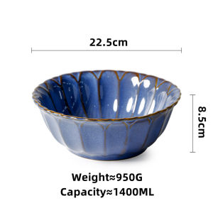 OMK Japanese Style Ceramic 1400ML Large soup bowl Salad Bowl
