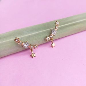 Khuyên tai cành ngôi sao đính đá sáng lấp lánh dễ thương style hàn quốc