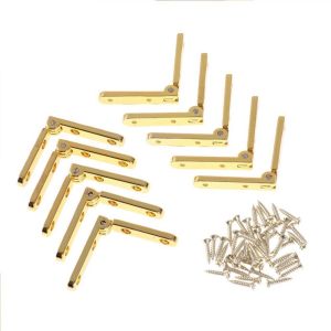 BAGUO 5/10 cái Góc 90 ° Tự khóa Phụ kiện Hộp bằng gỗ Hộp đựng rượu Hỗ trợ nắp Gấp bản lề Phần cứng nội thất Khớp nối