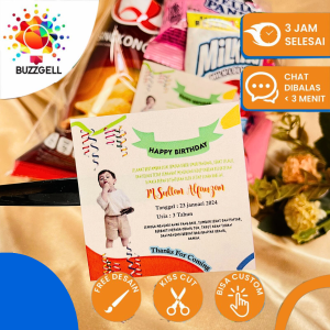 Buzz Gell Print Sticker Ulang Tahun Anak Stiker Label Ultah Ulang Taun Bentuk Persegi Free Desain