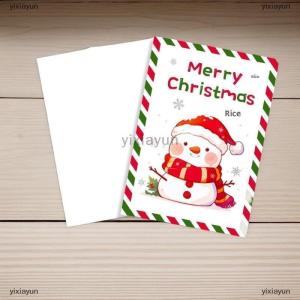 [COD] yixiayun 10PCS Christmas Cards Handwritten Thanks Blessings Messages Gifts Decorations Small Cards Parties Birthdays Holidays