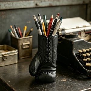 GIORGIONE Novelty Boxing Glove Shape Pen Holder 3D Printed Stable Base Pencil Case Multi-Function Plastic Pen Organizer Office Use