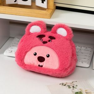 Little Beaver Plush Pen Bag Cartoon Loopy Strawberry Bear Plush Pencil Case Pen Pouch Kids Gift