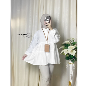 atasan tblouse  lengan panjang  polo linenlengan panjang karet serut