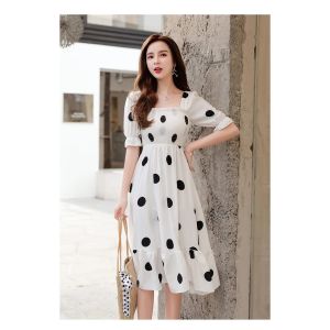 Polca Dolly Dress Import Tali Pita Belakang
