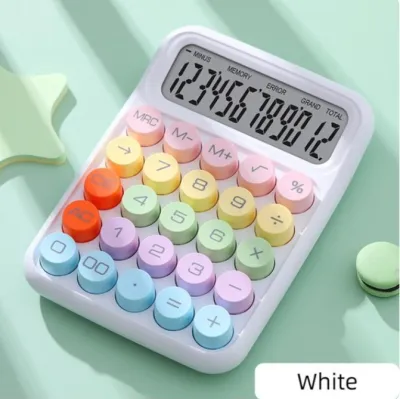 Colorful Mechanical Calculator Retro Round Key Calculator Precise Mechanical Calculator with Lcd Display Big Button