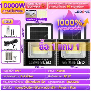 🔥มาถึงภายใน 2 วัน🔥35000W  ซื้อ 1 แถม 1 ไฟโซล่าเซลล์ ไฟโซล่าเซล IP67กันน้ำ กันฟ้าผ่า  โซล่าเซลล์ไฟ ไฟสปอร์ตไลท์ LED   เปิดปิดอัตโนมัติ จัดส่งเร็ว เก็บเงินปลายทาง