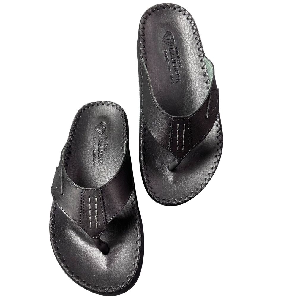 Mens Slippers Tian Ân D81 Fingerprint Cow Leather Material Fashion Style Personality. 